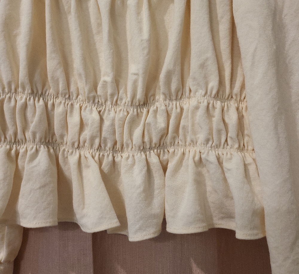 Mango Cream Smocked Crop Top